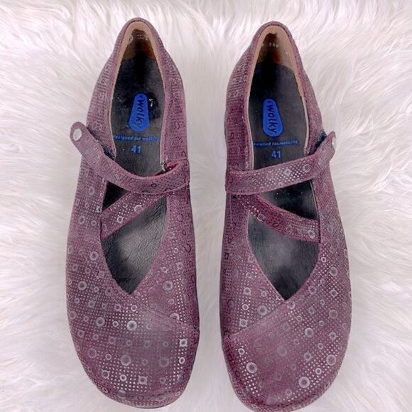 Wolky | purple Mary Jane loafers 9.0 Velcro closure - Picture 2 of 9